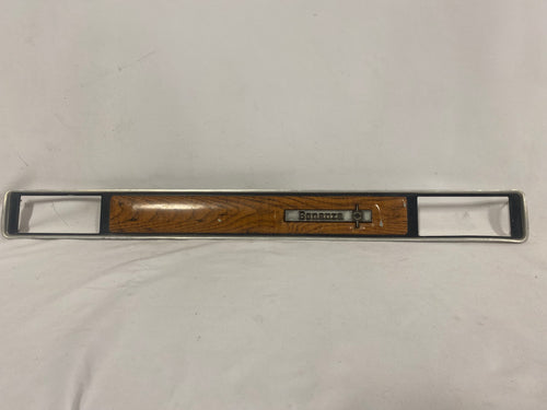 Good Used 73-80 Original GM Chevy Bonanza Metal Woodgrain Dash Plate with AC