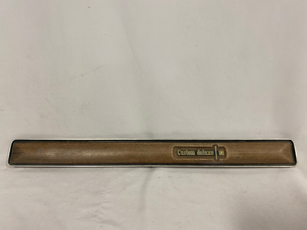 Good Used NO AC 73-80 Original GM Chevy Custom deluxe Metal Woodgrain Dash Plate (early)