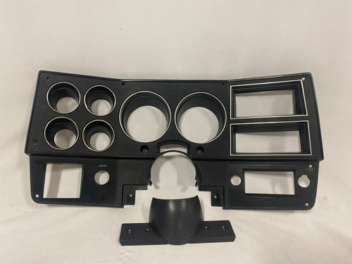 1984-1987 Good Used dash bezel, black with silver trim