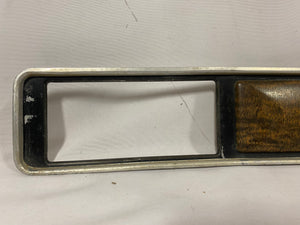 Good Used 73-80 Original GM GMC Sierra Grande Metal Woodgrain Dash Plate with AC
