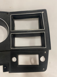 1984-1987 Good Used dash bezel, black with silver trim
