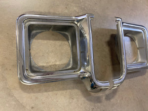 Used 73-78 Chevy C10 Metal Chrome Headlight Bezel Pair