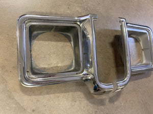 Used 73-78 Chevy C10 Metal Chrome Headlight Bezel Pair