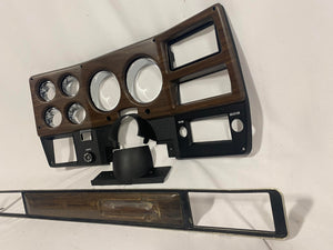 NEW 1973-1974 Dash Bezel with chrome, Wood grain set