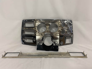 NEW 1973-1974 Dash Bezel with chrome, Wood grain set
